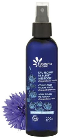 Fleurance Nature- Eau Florale de Bleuet Messicole- 200ml- cosmetique certifié Bio Cosmos Ecocert- Soin visage hydrolat de Bleuet bio- tonifiant démaquillant- fabriqué en France - 26124
