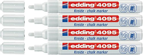 4er Pack Edding 4095 Kreidemarker, 2-3 mm, weiß