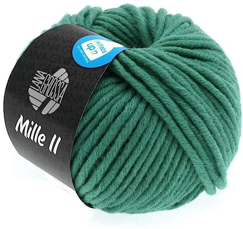 LANA GROSSA Mille II | Strapazierfähiges Mischgarn mit Merinowolle, waschmaschinenfest | Handstrickgarn aus 50% Schurwolle & 50% Acryl | 50g Wolle zum Stricken & Häkeln | 55m Garn FB87