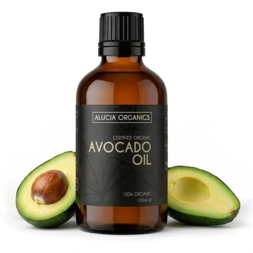 Alucia Organics Avocado Oil 100ml Organic Cold Pressed Pure Natural | Provides Vitamin A D and E Rich Care for Skin Face Hair and Body Massage with a Vegan Beauty Focused Formula