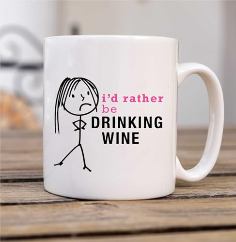 60 Second Makeover Limited Ladies I'd Rather Be Drinking Wine Mug Cup Gift Friend Christmas Birthday Gift