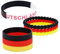 DonDon Armband Set Deutschland Fan Silikon Armbänder schwarz rot gelb mehrere Einzelbänder und EIN Armband schwarz weiß