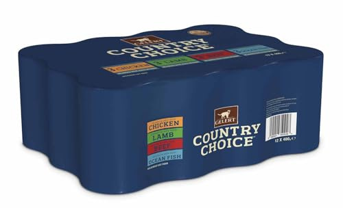 Gelert Country Choice Wet Cat Food Tins - Chicken, Lamb, Beef, Ocean Fish - 400g (Pack of 12)