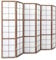 Homestyle4u 274, Paravent Raumteiler Innen 6 teilig Holz Braun Trennwand Reispapier Weiß Shoji