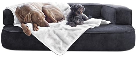 tierlando® Hundedecke Lilly Flauschige Kuschelige Haustier-, Welpen-, Katzen-, Plüschdecke M (75x50 cm) | 20 Weiß