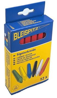 Bleispitz Signierkreide (12 Stück, Rot, hexagonal, 120 x 12 mm, wasserfest, unpapiert, zum Markieren Holz, Papier, Karton, Metall, Stein, Asphalt, Fliesen, Kunststoff, Markierkreide) 0136