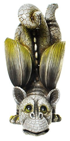 Unbekannt Drachenkind Macht Handstand Drache Figur Gargoyle Gartenfigur