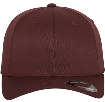 Flexfit Unisex Cap Flexfit Wooly Combed, Unisex Baseballkappe, XS/S, maroon