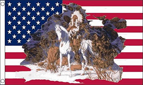 Flag Wholesaler Usa Indian Chief Flagge, Mehrfarbig, Large