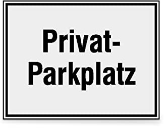 SafetyMarking Hinweisschild Privat-Parkplatz - Aluminium, geprägt - 30,0 x 20,0 cm - Parkplatzkennzeichnung Schild
