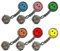 Tiga-Med Schwesternuhr 6er Set (= 6 Stück Jede Farbe 1x) Schwesternuhren Smiley Clip Krankenschwesteruhr