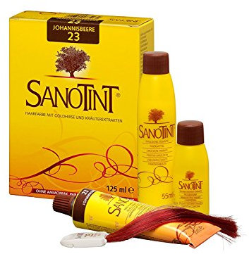 Sanotint - Haarfarbe Nr. 23 Johannisbeere - 1x 125 ml - Naturnahe Haarfarbe mit wertvollen pflanzlichen Wirkstoffen - Mit Goldhirse, Traubenblätterextrakt, Olivenextrakt und Birkenextrakt