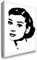 Julia-Art - Bilder Audrey Hepburn Leinwandbild Porträt Schwarz-Weiß Kunstdruck 41 x 31 cm Wandbild XXL Kailrahmenbild Fertigbild SW03-7