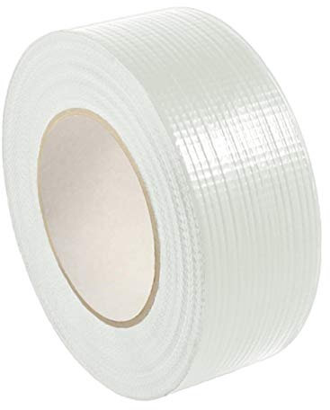 KLEBESHOP24 Gewebeklebeband stark klebend | Gewebeband aus PE | Handreißbar | Weiß, Schwarz oder Silber | 50 m | Breite wählbar | Panzertape/weiß 50 mm x 50 m
