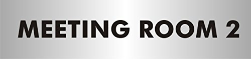 Seco Meeting Room 2 Sign, 190mm x 45mm - 2mm Brushed Aluminium Effect Acrylic