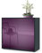 Vladon Sideboard Ben, Made in Germany, Kommode mit 2 Türen und 2 Schubladen, Schwarz matt/Brombeer Hochglanz (79 x 74 x 36 cm)