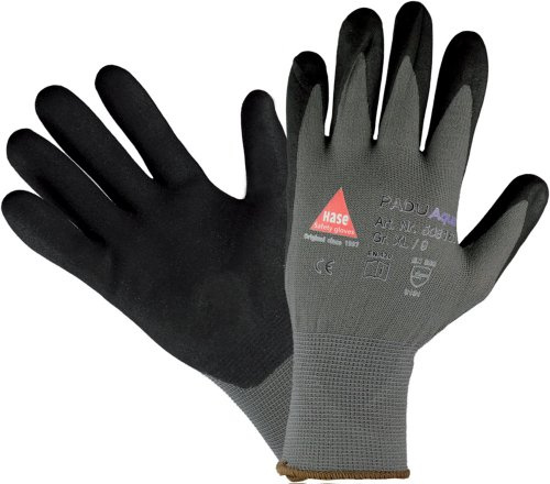 Hase Handschuhe PaduAqua beschicht. EN420 - EN388 3-1-3-1 - schwarz/grau - Größe: L