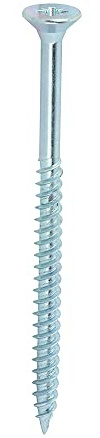 Timco 00103CWZ100 PZ2 CSK BZP Twin Woodscrew 10 x 3 - Zinc Plated (Box of 100)
