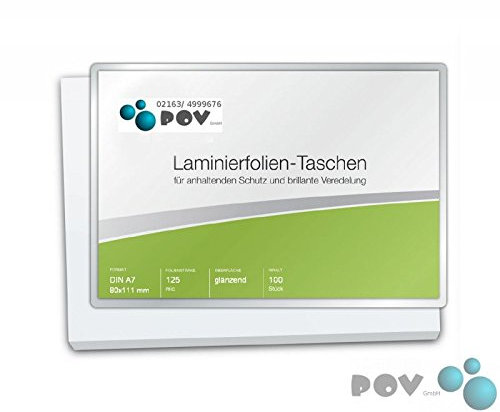 POV® Laminierfolien A7 (80 x 111 mm), 2 x 125 mic, glänzend, Verpackungseinheit: 100 Stück