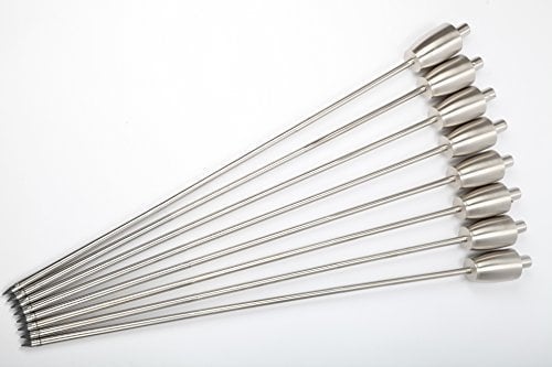 8 x torches de jardin en acier inox 115 cm NEUF