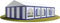 TOOLPORT Festzelt Partyzelt 5x10 m Premium, hochwertige PVC Plane 750 N in blau-weiß 100% wasserdicht mit Bodenrahmen