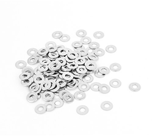 Sourcingmap M1.6 x 0.3mm Stainless Steel Sealed Flat Washer for Bolt Screw 100Pcs