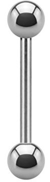 eeddoo Piercing Stab Barbell Silber Titan Gewinde: 1,6 mm Länge: 17 mm 5 mm