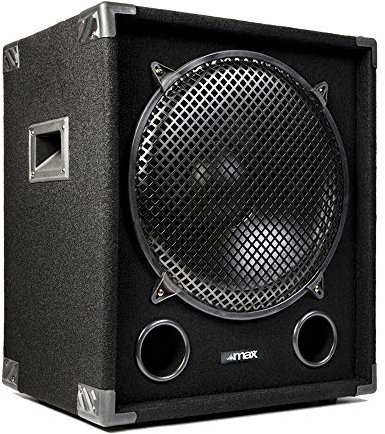 MAX15SUB 15 Inch Passive DJ Subwoofer 1200W Professional Bass Speaker with Deep Resonance-Free Bass, Rugged Cabinet, Carpet Covering and Built-In Tophat Mount