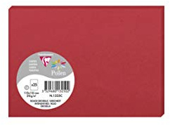 Clairefontaine 1325C Packung mit 25 Karten Pollen in Format C6, 110 x 155mm, 210g, Kirschrot