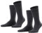 ESPRIT Herren Socken Basic Uni Multipack M So Baumwolle einfarbig 2 Paar, Grau Anthracite Melange 3080, 43-46