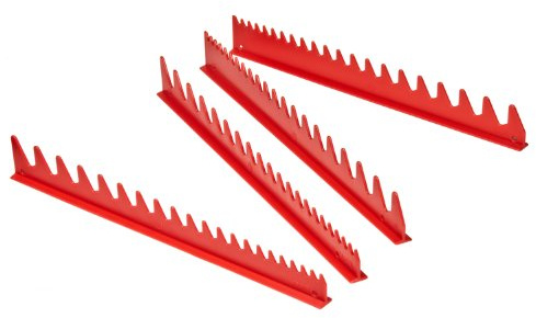 Ernst Manufacturing Wrench Rail Set with Magnetic Backing, 40 Tool, Red