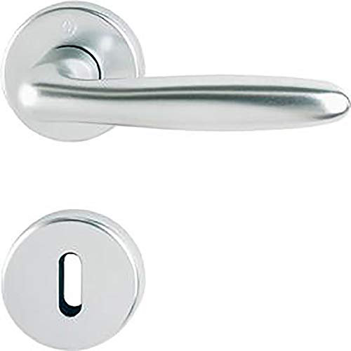Hoppe Verona Aluminium F1 Natur Rosettengarnitur 1510/42KV/42KVS Bad/WC-Garnitur (Griff/Griff) Schlitzkopf/Olive