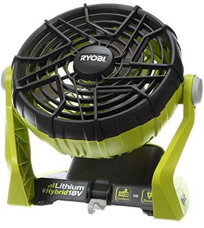 RYOBI P3320 18 Volt Hybrid One+ Batteria o AC Powered Ventilatore regolabile per interni/esterni (batteria e cavo di prolunga non inclusi/solo ventola)