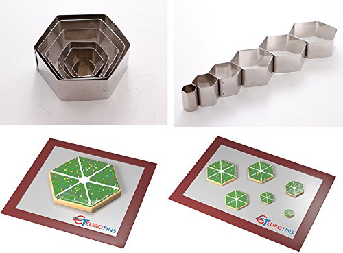 Geometrical Shapes Biscuit Cookie Cutters by EUROTINS (Hexagon)