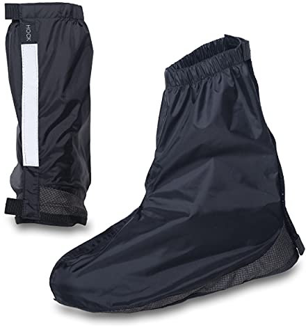 HOCK Fahrrad Regengamaschen mit Reflektoren Unisex - Knöchellange Gamaschen Überschuhe 100,0% Wasserdicht - Fahrrad Regenschutz für Herren & Damen - XL