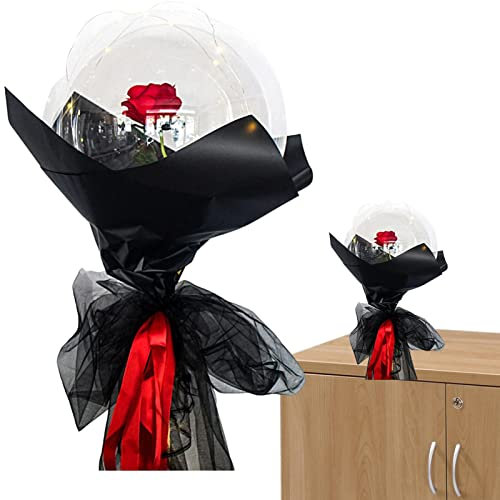 QARIDO Illumina Il Mazzo di Fiori,Kit di Palloncini con Bouquet di a LED - Palloncini Trasparenti per Matrimoni, Decorazioni per la casa di Anniversario, Forniture per Feste di Compleanno