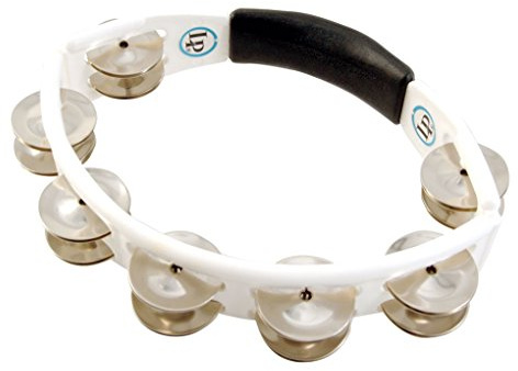 LP Latin Percussion Tambourin Cyclop Handmodell weiß Stahlschellen zweireihig LP152