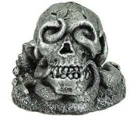 CLASSIC Skull with Octopus Aquarium Ornament (Action Feature) – Fish Tank Decoration – 125x108x112mm