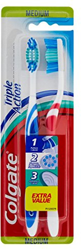 Colgate Zahnb&uuml;rste Triple Action&nbsp;&ndash;&nbsp;Medium&nbsp;&ndash;&nbsp;Farbe zuf&auml;llig, 3er-Set