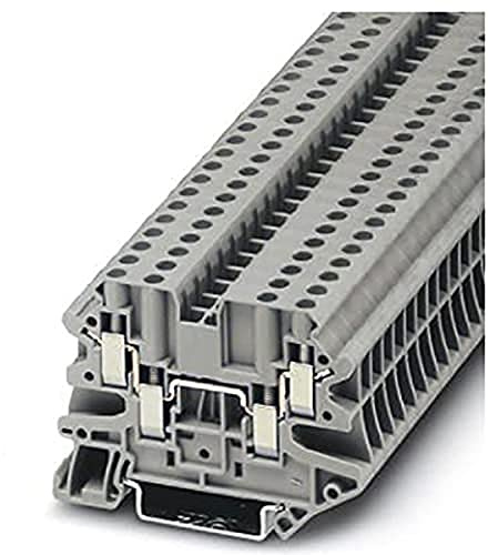 PHOENIX CONTACT UT 4-QUATTRO Durchführungsklemmenblock mit Schraubanschluss, 4 Anzahl der Anschlüsse, AWG 26 - 10, 4mm² Nennquerschnitt, Grau, 50 Stück