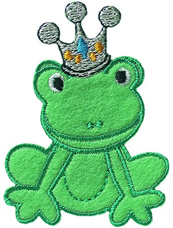 Mono-Quick GmbH Applikationen - Kids and Hits - aufbügelbar Frosch mit Krone ca. 4,0x6,0 cm farbig 1 St
