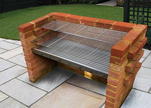 SunshineBBQs SS104DXL Extra Large Stainless Steel DIY Brick BBQ Kit 112cm x 40cm