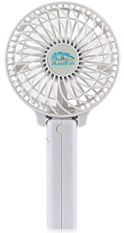 Bestland Handheld Mini Fan Portable Cooling Fan Rechargeable Folding Desktop Fans with 18650 Battery for Home and Travel (White)
