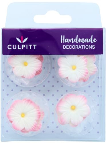 Culpitt - Décoration en sucre Culpitt marguerites roses 12 pièces