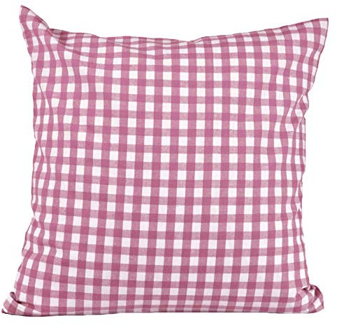 Kissenbezug Karo 1x1 cm Reißverschluss - Kissenhülle, Kissen, Sofakissen, Kopfkissen, Dekokissen, Landhaus, Karomuster, Kariert (60x60 cm, Rosa)