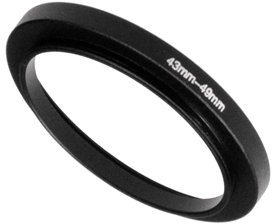 Fotodiox Step Up Ring aus eloxiertem schwarzem Metall, Keine, schwarz, 43-49 mm