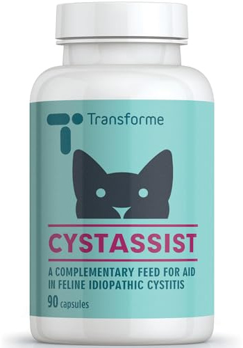 Cat Cystitis Care, Feline Urinary Tract Food Supplement Support, 90 Sprinkle On Capsules for Cats of All Ages, Cystassist by Transforme