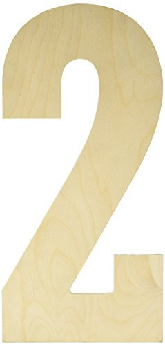 Baltische Birke Collegiate Schriftbuchstaben und Zahlen 33 cm, 2 Stück