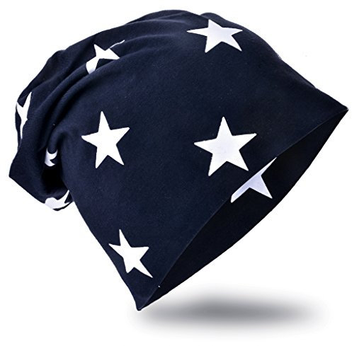 Miobo Jersey Slouch Beanie Long Mütze Unisex Stern Baumwolle Baby Kinder Damen Herren Klein Stern
