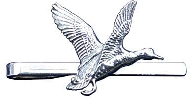 Kravattennadel Fliegende Ente, Kravattennadel Ente, Handgegossen aus Englisches Zinn (Pewter)